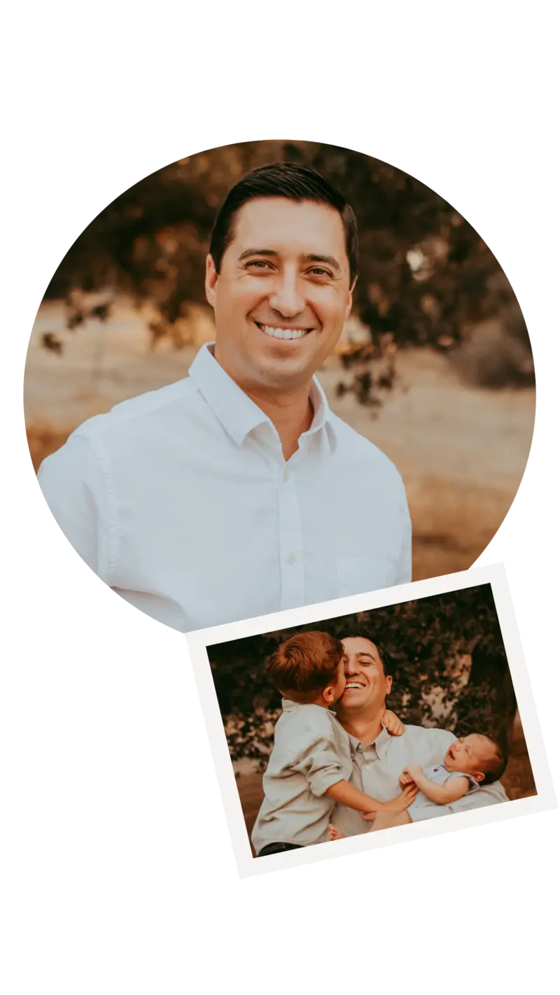 Daniel Calderon with his children